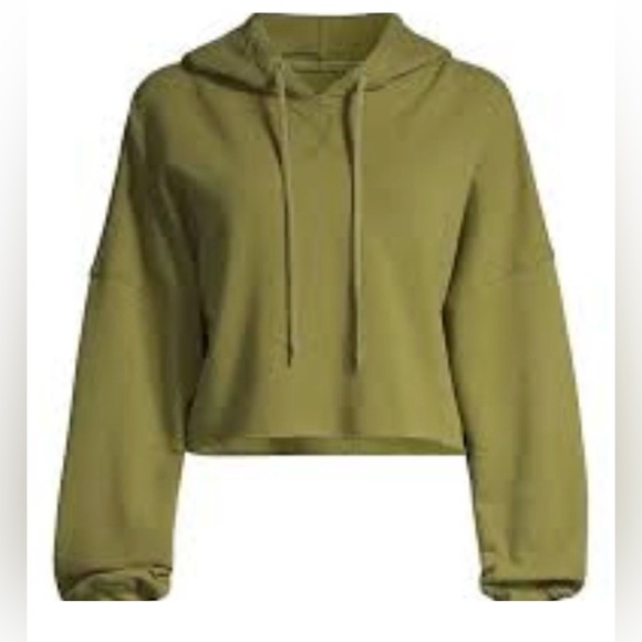 UGG® Keira Cropped Pullover Hoodie With Drawstring Hood And Raw Hems Size Medium - Picture 2 of 13